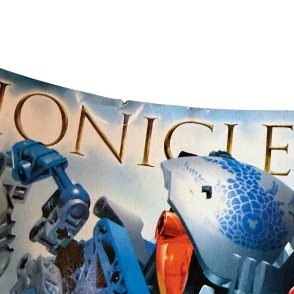 Vintage LEGO BIONICLE Gahlok-Kal Blue Orange 8578 Set with Canister Complete Set - Picture 10 of 11